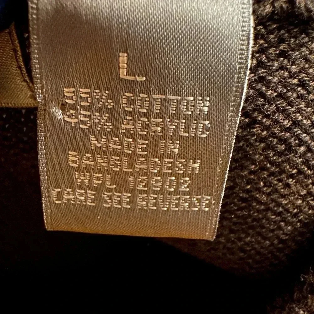 Oscar De La Renta Mens Brown/gray Check Long Sleeve Knit Pullover Sweater Size L